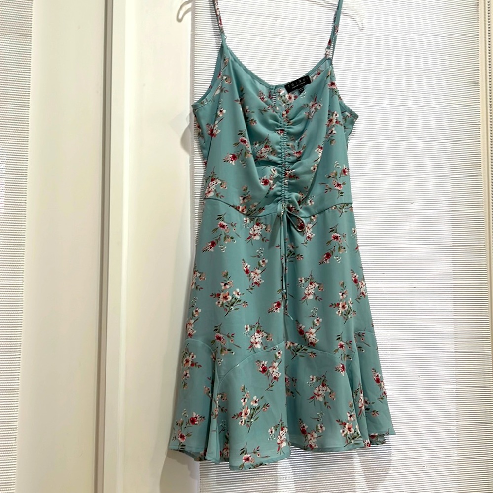Trixxi spaghetti strap floral mint green dress